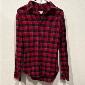 Levi's Men's Red and Black Plaid Shirt